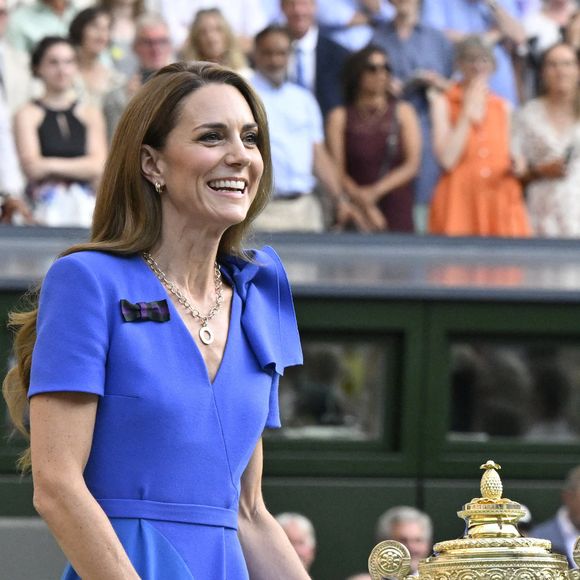 Catherine (Kate) Middleton, princesse de Galles - Personnalités à la finale homme du tournoi de tennis de Wimbledon le 13 juillet 2025.

© Chryslène Caillaud / PsnewZ / Bestimage
