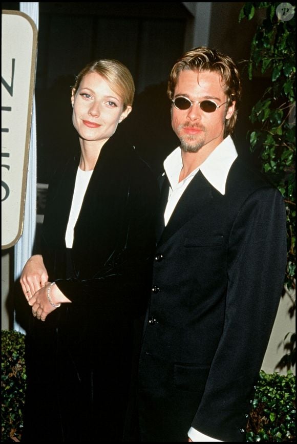 Brad Pitt et Gwyneth Paltrow à la cérémonie des Golden Globe Awards en 1996. (AGENCE / BESTIMAGE).