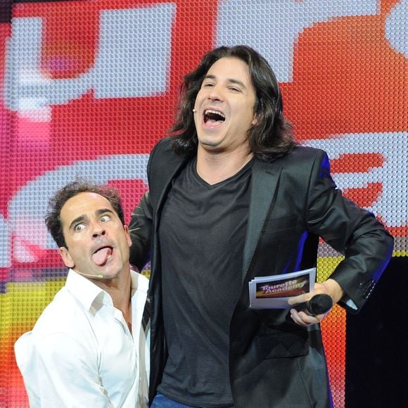 Florent Peyre et Jeremy Ferrari se produisent en direct lors du spectacle 'On n'demande qu'a en rire' au Casino de Paris, France le 6 juin 2012. Photo ABACAPRESS.COM