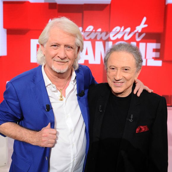 Exclusif - Patrick Sébastien et Michel Drucker - Enregistrement de l'émission "Vivement Dimanche", présentée par M.Drucker et diffusée sur France 3, au studio Rive Gauche à Paris.
© Guillaume Gaffiot / Bestimage