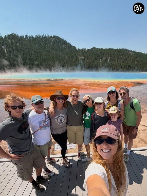 L'animatrice Marine Vignes, mère de la fille aînée de Nagui, en vacances en famille à Yellowstone.