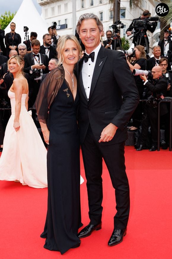 Caroline Roux et son mari Laurent Solly - Montée des marches du film « Eddington » lors du 78ème Festival International du Film de Cannes, au Palais des Festivals à Cannes. Le 16 mai 2025 © Jacovides-Moreau / Bestimage