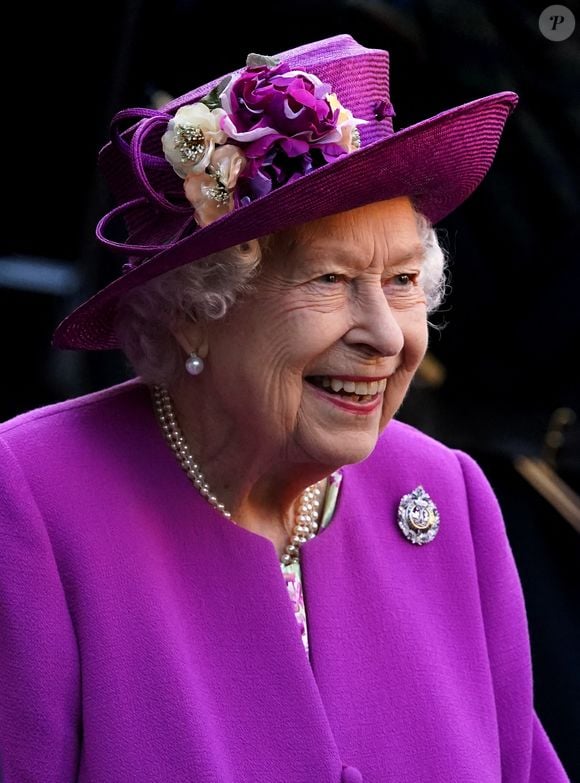 La reine Élisabeth II après l'ouverture officielle du nouveau musée des Argyll and Sutherland Highlanders au château de Stirling, dans le cadre de son traditionnel voyage en Écosse pour la semaine du Holyrood. Stirling, Écosse, Royaume-Uni, le mardi 29 juin 2021.  Photo par Andrew Milligan/PA Wire /ABACAPRESS.COM