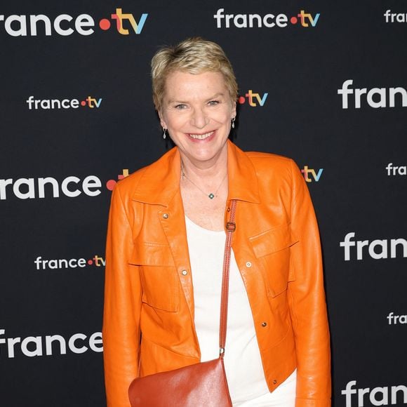 Elise Lucet au photocall pour la conférence de presse de rentrée de France TV à la Grande Halle de la Villette à Paris, France, le 11 juillet 2023. © Coadic Guirec/Bestimage