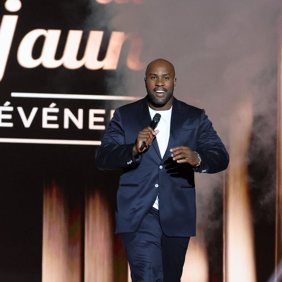 Exclusif - Teddy Riner sur la scène du "Gala des pièces jaunes, le concert événement" à La Défense Arena à Nanterre le 23 janvier 2025.
© Jacovides / Moreau / Bestimage