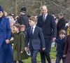 Outre le nombre bien plus conséquents que les années précédentes des convives,
Le prince William, prince de Galles, et Catherine (Kate) Middleton, princesse de Galles, La princesse Charlotte de Galles,,Le prince George de Galles,, Le prince Louis de Galles,, Mia Tindall