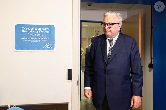 Le Prince Laurent de Belgique photographié lors de l'inauguration officielle d'un nouveau dispensaire pour animaux de compagnie par la Fondation Prince Laurent, à Antwerpen, le mardi 03 juin 2025. © ABACA