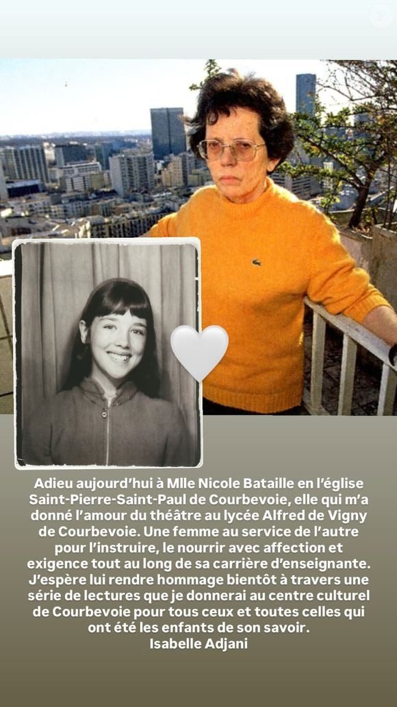 Isabelle Adjani, Instagram