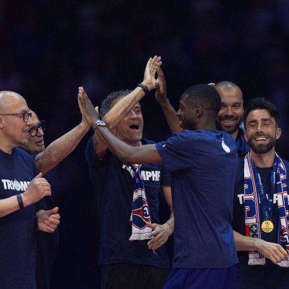 Ousmane Dembélé  - Célébration de la victoire du Paris Saint-Germain en finale de la ligue des champions au Parc des Princes à Paris le 1er juin 2025.

© Jeremy Melloul / Bestimage