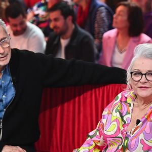 Exclusif - Thierry Lhermitte et Josiane Balasko - Enregistrement de l'émission Vivement dimanche consacrée à l'équipe du Splendid au studio Rive Gauche, présentée par M.Drucker, diffusée le 23 février 2025 sur France 3. 
© Guillaume Gaffiot / Bestimage