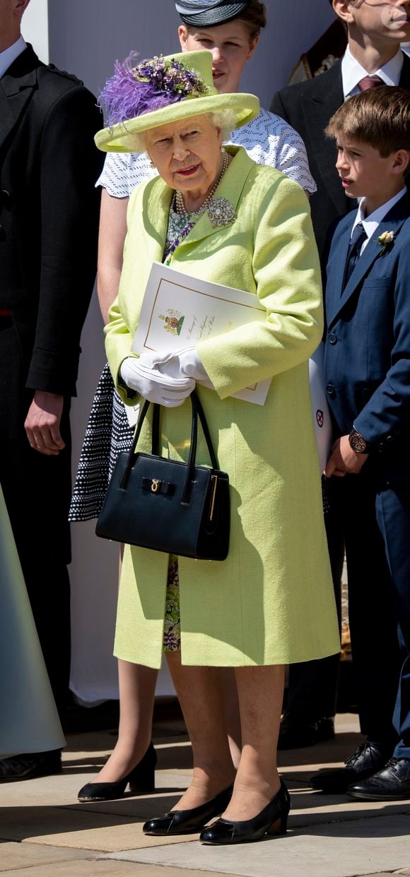 La reine Elisabeth II d’Angleterre - Les invités arrivent à la chapelle St. George pour le mariage du prince Harry et de Meghan Markle au château de Windsor, le 19 mai 2018.