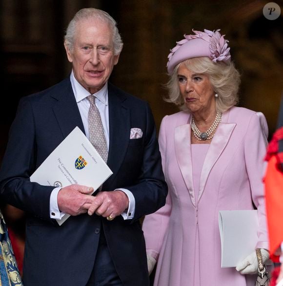 10 March 2025.  Leurs Majestés le Roi Charles III et la Reine Camilla, accompagnés du Prince William, Prince de Galles et de Catherine Princesse de Galles, de la Princesse Royale, de la Princesse Anne et du Duc de Gloucester et de la Duchesse de Gloucester assistant à la cérémonie annuelle de célébration du Jour du Commonwealth à l'Abbaye de Westminster. (GOFF INF / BESTIMAGE).