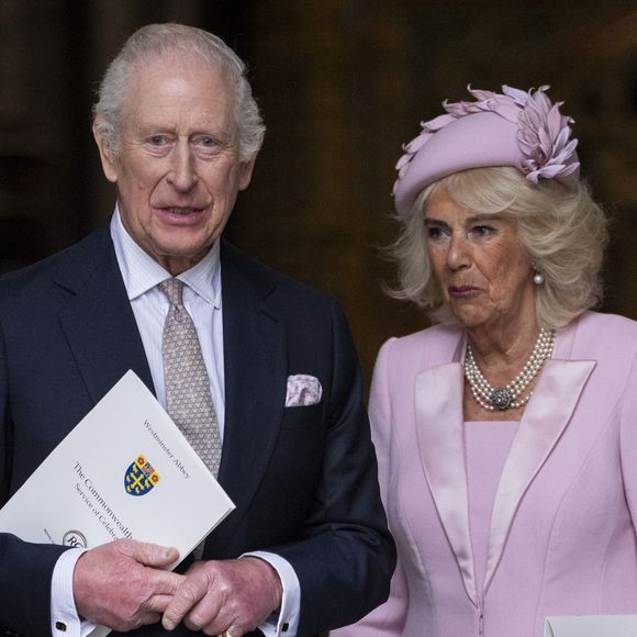 10 March 2025.  Leurs Majestés le Roi Charles III et la Reine Camilla, accompagnés du Prince William, Prince de Galles et de Catherine Princesse de Galles, de la Princesse Royale, de la Princesse Anne et du Duc de Gloucester et de la Duchesse de Gloucester assistant à la cérémonie annuelle de célébration du Jour du Commonwealth à l'Abbaye de Westminster. (GOFF INF / BESTIMAGE).