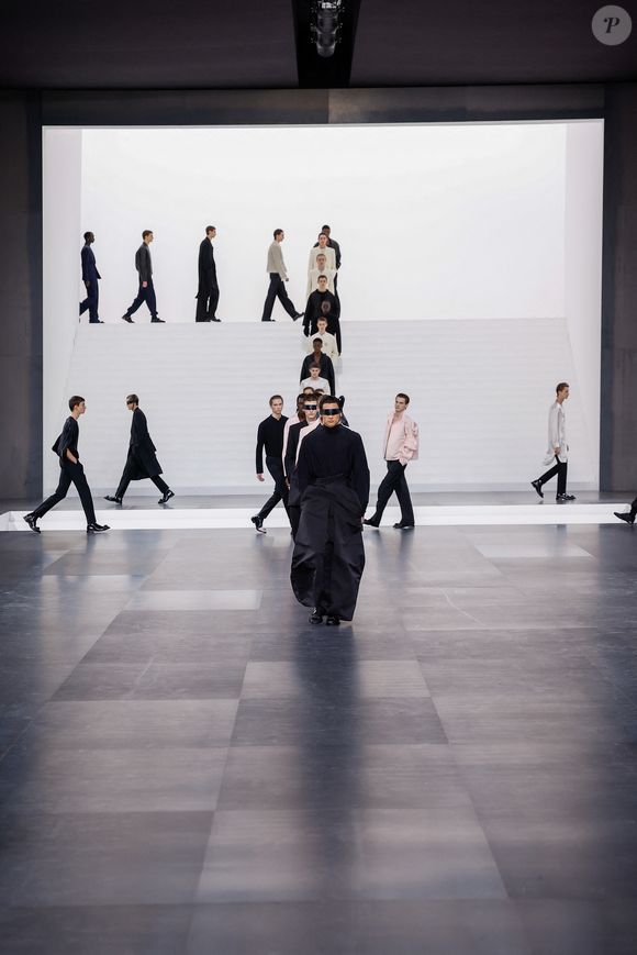Défilé Dior Homme à l'École-Militaire lors de la semaine de la mode masculine automne/hiver 2025-2026 à Paris, France, le 24 janvier 2025.