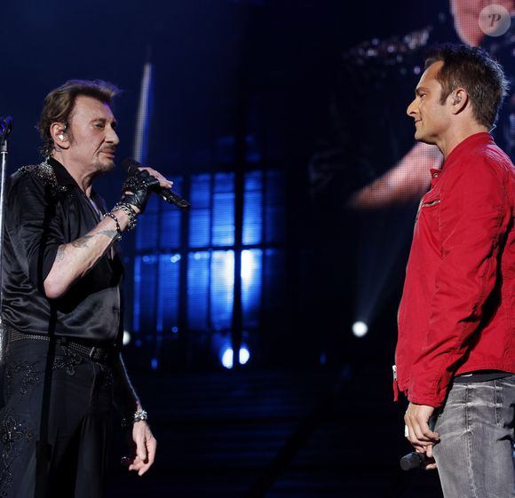 Exclusif - David Hallyday - Johnny Hallyday en concert au POPB de Bercy a Paris - Jour 2 de la tournee "Born Rocker Tour". Le 15 juin 2013 (Borde-Corlouer-Jacovides-Moreau / Bestimage).