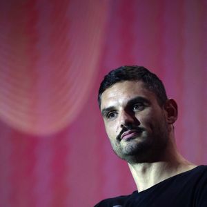 Florent Manaudou en conférence lors du 49ème Congrès Sélectour à l'hôtel Grand Hyatt à Doha au Qatar. Le 28 novembre 2024