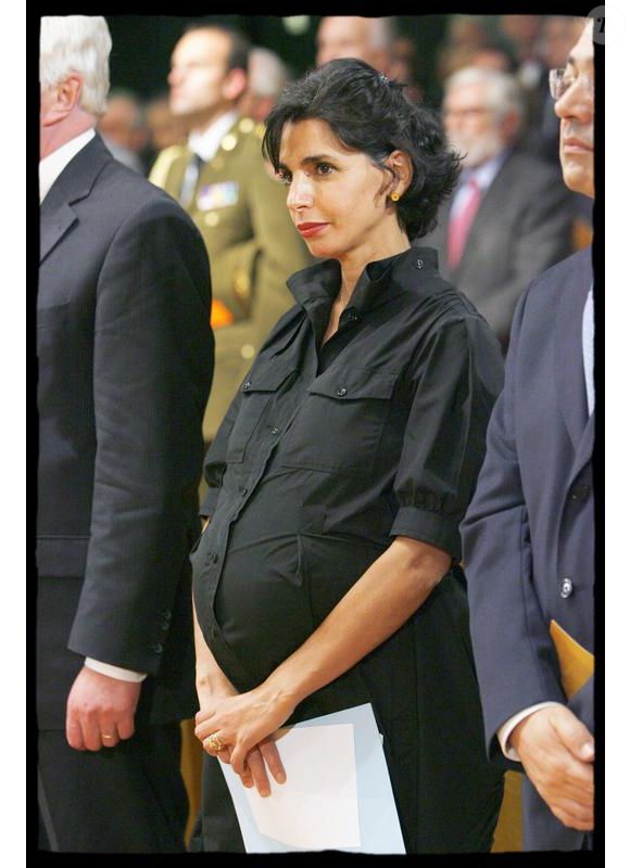 Rachida Dati, en 2008, enceinte de sa fille Zohra. Bestimage