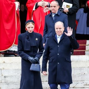 Le prince Albert II de Monaco et la princesse Charlène de Monaco ont assisté à la messe pontificale, dans le cadre des célébrations de la Sainte-Dévote à la cathédrale de Monaco, le 27 janvier 2026. © Claudia Albuquerque/Bestimage