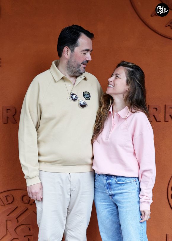 Jean-François Piège et sa femme Elodie au village lors des Internationaux de France de tennis de Roland Garros 2024, à Paris, France, le 1er juin 2024. © Jacovides-Moreau/Bestimage