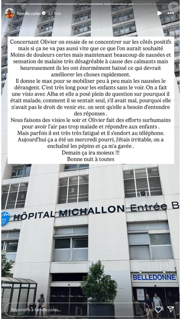 Sur Instagram, Delphine Colas donne des nouvelles.

Delphine Colas (Familles nombreuses, la vie en XXL) donne des nouvelles de son mari Olivier, toujours hospitalisé. Le 11 septembre 2025 sur Instagram