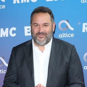 Bruce Toussaint lors de la conférence de presse de rentrée BFM TV. - RMC du groupe Altice France à Paris, France, le 31 août 2023. © Coadic Guirec/Bestimage