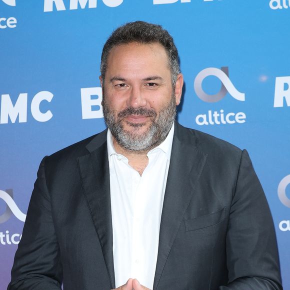 Bruce Toussaint lors de la conférence de presse de rentrée BFM TV. - RMC du groupe Altice France à Paris, France, le 31 août 2023. © Coadic Guirec/Bestimage