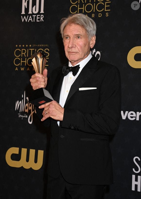 Harrison Ford dans la salle de presse de la 29e édition des Critics Choice Awards qui s'est tenue à Barker Hanger le 14 janvier 2024 à Santa Monica, Los Angeles, CA, USA. Arroyo Tammie/AFF/ABACA