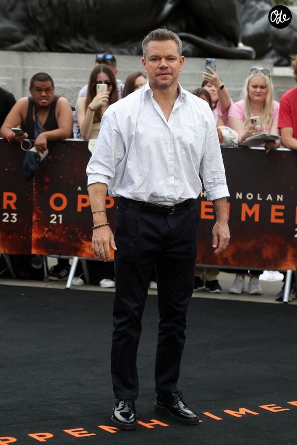 Matt Damon au photocall du film "Oppenheimer" sur Trafalger Square à Londres, Royaume Uni, le 12 juillet 2023.
AGENCE / BESTIMAGE