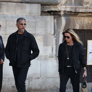 Roschdy Zem et sa compagne Sarah Poniatowski - Obsèques de Nathalie Baye en l'église Saint-Sulpice à Paris le 23 avril 2026. © Dominique Jacovides - Coadic Guirec / Bestimage