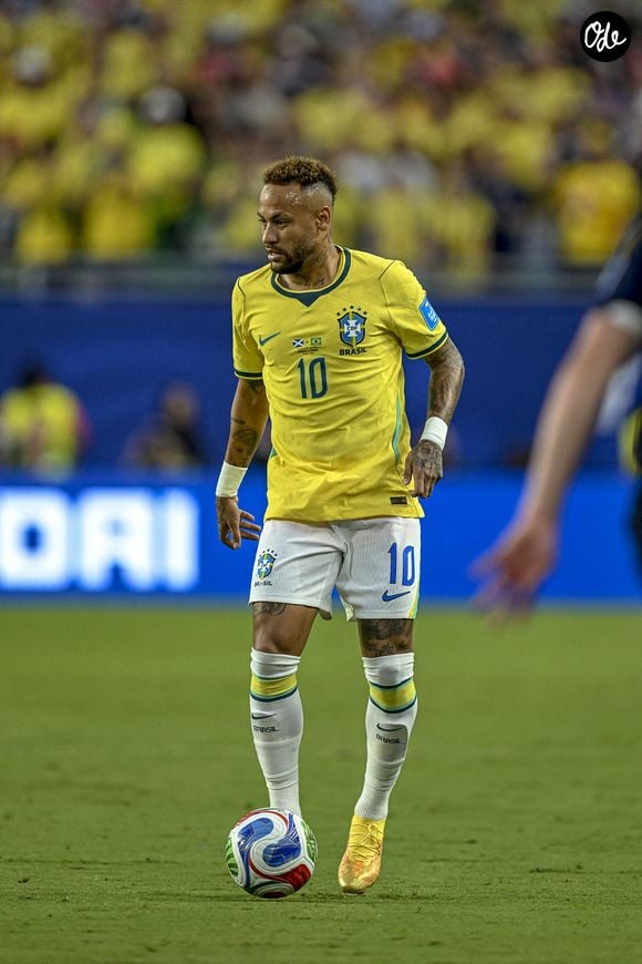 24 juin 2026 : Miami (États-Unis), 24/06/2026 – Coupe du Monde/États-Unis – Le joueur Neymar Jr. lors d'un match entre les équipes nationales du Brésil et de l'Écosse, qui a eu lieu lors de la dernière journée du Groupe C de la Coupe du Monde de la FIFA 2026, disputé au Hard Rock Stadium de Miami, ce mercredi (24). L'équipe brésilienne s'est imposée 3-0 et s'est qualifiée pour la phase suivante. (Photo : Pedro Paulo Diaz/Thenews2/Zumapress) (Crédit image : © Pedro Paulo Diaz/TheNEWS2 via ZUMA Press Wire)