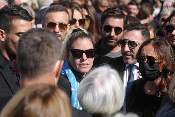 Sophie Tapie - Sorties des obsèques de Bernard Tapie en la Cathédrale La Major à Marseille le 8 octobre 2021. © Jacovides / Santini / Bestimage