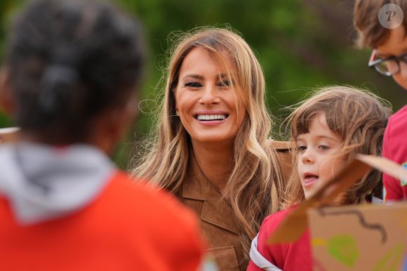 Melania Trump au parc de Frogmore à Windsor, dans le Berkshire, lors du deuxième jour de la deuxième visite d'État du président américain Donald Trump au Royaume-Uni. © PA Photo/ Bestimage