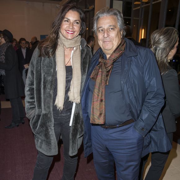 Exclusif - Prix spécial - Christian Clavier et sa femme Isabelle de Araujo - People au spectacle "Peau d'âne" lors de la réouverture du théâtre Marigny à Paris le 22 novembre 2018. © Olivier Borde - Cyril Moreau / Bestimage