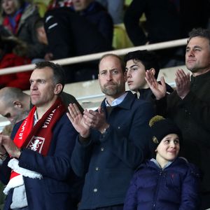 Le prince William, prince de Galles en tribune assiste à 7ème journée de Ligue des Champions 2024/2025 opposant l'AS Monaco à Aston Villa au stade Louis II de Monaco, le 21 janvier 2025. © Jean-François Ottonello/Nice Matin/Bestimage