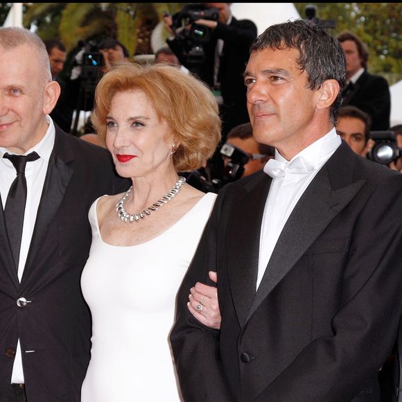 Jean Paul Gaultier, Pedro Almodovar, Antonio Banderes et Marisa Paredes au Festival de Cannes (archive)