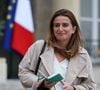 La secrétaire nationale du parti de gauche français Les Ecologistes, Marine Tondelier, est photographiée après une réunion avec le président français et les dirigeants politiques au Palais de l'Elysée à Paris, France, le 10 octobre 2025. Photo par Raphael Lafargue/ABACAPRESS.COM