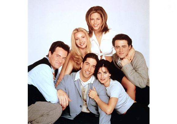 Jennifer Aniston, Courteney Cox, Lisa Kudrow, Matthew Perry, Matt Leblanc et David Schwimmer dans la série "Friends".