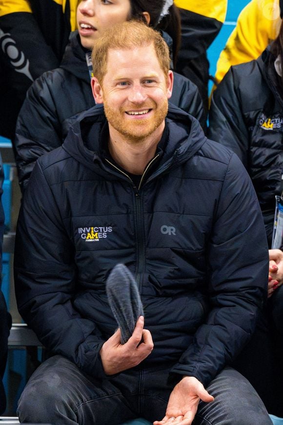 Le prince Harry, duc de Sussex au curling en fauteuil roulant au Hillcrest Recreation Centre pendant les Invictus Games Vancouver Whistler 2025 au Canada. Canada le 9 février 2025. Photo par Mischa Schoemaker/ABACAPRESS.COM