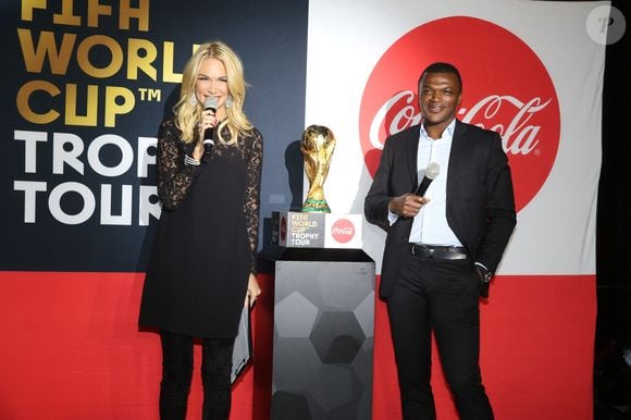 Victoria Lopyreva et Marcel Desailly participant à la soirée France 98 Coca Cola Party au Georges à Paris, France, le 20 mars 2018. Photo by Jerome Domine/ABACAPRESS.COM