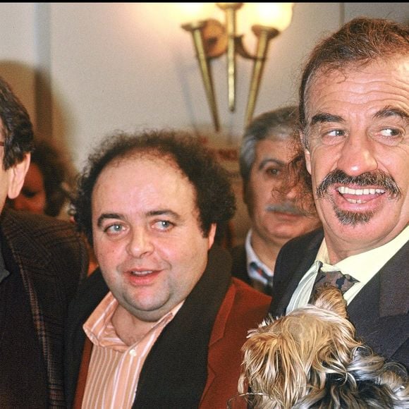Robert Hossein, Jacques Villeret et Jean-Paul Belmondo, lors de la dernière de "Cyrano". BERTRAND RINDOFF PETROFF / BESTIMAGE