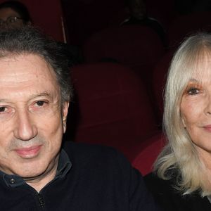Exclusif - Michel Drucker et sa femme Dany Saval - Projections de deux séances exceptionnelles du film "Signé Furax" en hommage à Marc Simenon au cinéma Mac Mahon à Paris le 27 octobre 2019. © Coadic Guirec/Bestimage