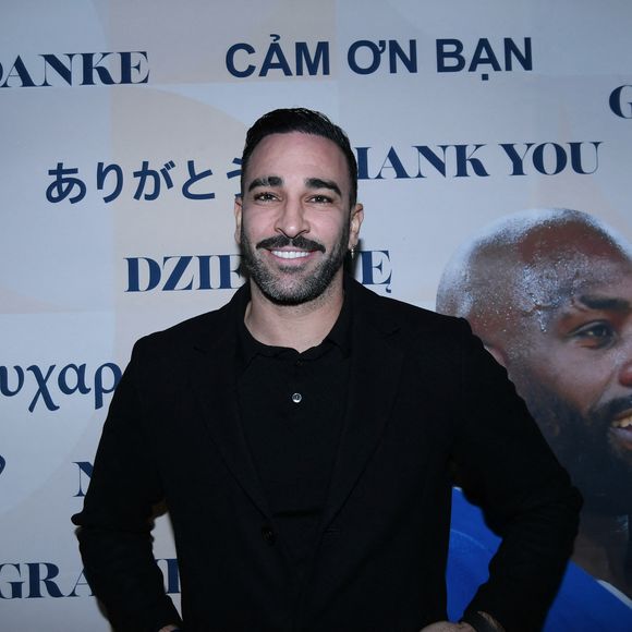 Exclusif - Adil Rami - Soirée de remerciement de Teddy Riner à la Maison du judo à Montrouge, le 29 novembre 2024. Devant une centaine d'invités, Le champion olympique (11 fois) et champion olympique (5 fois) a tenu à remercier tous ceux qui l'ont soutenu tout au long de son impressionnante carrière, de son premier entraîneur en club jusqu’à sa femme et sa mère, en passant par sa psychologue de l’INSEP. Une vente aux enchères au profit de l'association de Teddy Riner a conclu la soirée. 
© Rachid Bellak / Bestimage