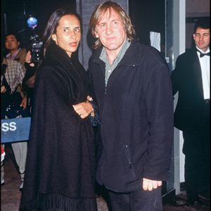 Karine Silla et Gérard Depardieu en 1996 à Paris. ©Bestimage