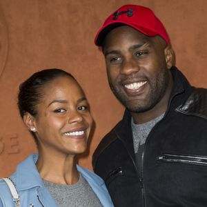 Teddy Riner et sa compagne Luthna Plocus au village lors des internationaux de tennis de Roland Garros à Paris, France, le 5 juin 2019. © JB Autissier / Panoramic / Bestimage