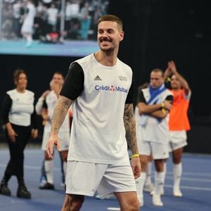 Matt Pokora (M. Pokora) - Match de futsal lors de la nouvelle édition du Foot-Concert organisé par le Réseau A.Ma.N.D./Huntington Avenir à la LDLC Arena à Lyon le 11 Novembre 2024. Cet événement solidaire unique en France rassemble le sport et la musique pour lutter contre les maladies neurodégénératives. © Dominique Jacovides/Bestimage