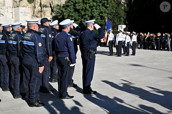Exclusif - Illustration durant la cérémonie d’installation de Jérôme Marcenac comme nouveau directeur de la police municipale de Nice, France, au monument au morts, le 12 décembre 2022. © Bruno Bebert/Bestimage