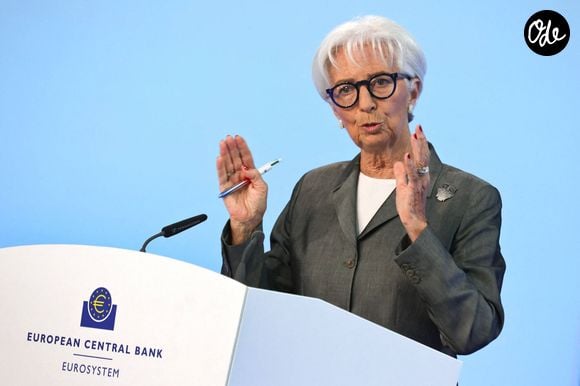 Conference de presse de Christine Lagarde - Le Conseil des gouverneurs de la BCE a maintenu inchangés les taux directeurs de la zone euro. Le taux de dépôt, essentiel pour les banques et les épargnants, reste fixé à 2,25 %. La conférence de presse portera principalement sur les décisions de politique monétaire ainsi que sur les perspectives de la banque centrale. Francfort-sur-le-Main, Banque centrale européenne, Hesse, Allemagne. Décision de la BCE sur les taux d'intérêt, 23 juillet 2026 . © Imago/PsnewZ/Bestimage