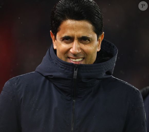 Le 14 avril 2026, Liverpool, Merseyside, Royaume-Uni : Le président du PSG, NASSER AL-KHELAIFI, célèbre sa victoire lors du match de quart de finale de l'UEFA Champions League 2025/26 contre le Liverpool FC au stade Anfield de Liverpool, en Angleterre. Le PSG a remporté ce match 2:0 et atteint la demi-finale avec un score de 4:0 sur l'ensemble des deux matches, (Credit Image : © Mickael Chavet/ZUMA Press Wire)