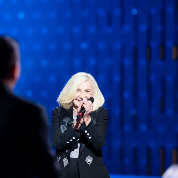 Michèle Torr pour les surprises lors de l'enregistrement de l'émission "La Boîte à secrets", présentée par F.Bollaert et diffusée le 3 octobre 2025 sur France 3, dans les studios du Lendit à Saint-Denis, Seine Saint-Denis, France, le 9 septembre 2025. 

© Pierre Perusseau/Bestimage