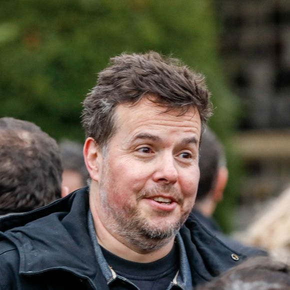 Semi-exclusif - Nicolas Demorand - Funérailles de Sébastien Demorand à la Coupole du crématorium du cimetière du Père-Lachaise à Paris, en France, le 31 janvier 2020.